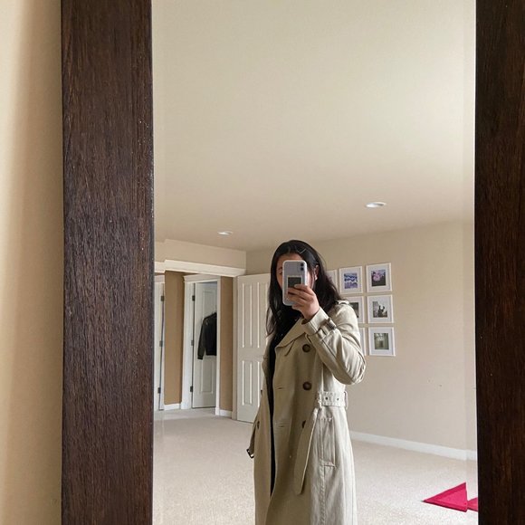Zara Basic Trench Coat Beige - Picture 5 of 5